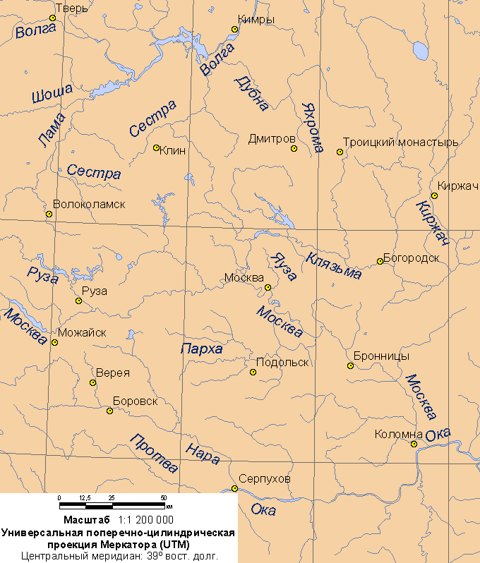 Московская область карта реки
