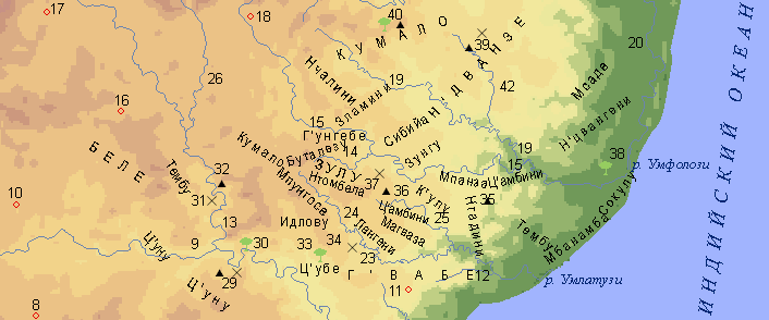 Империя зулусов карта